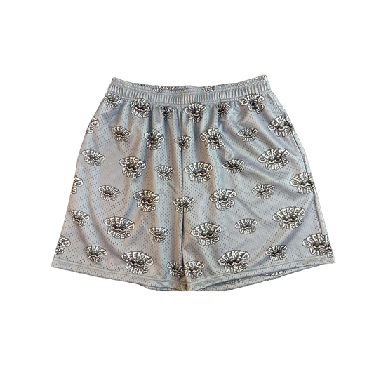 Gray Geeked Vibes Mesh Shorts