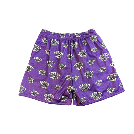 Purple Geeked Vibes Mesh Shorts