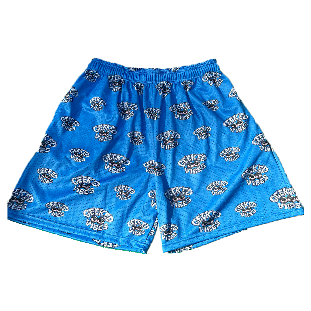 Blue Geeked Vibes Mesh Shorts