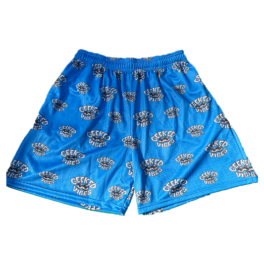 Blue Geeked Vibes Mesh Shorts